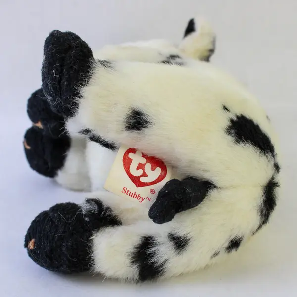 Vintage 2004 Ty Beanie Baby Stubby Pig Black & White Spotted 7in No Tag