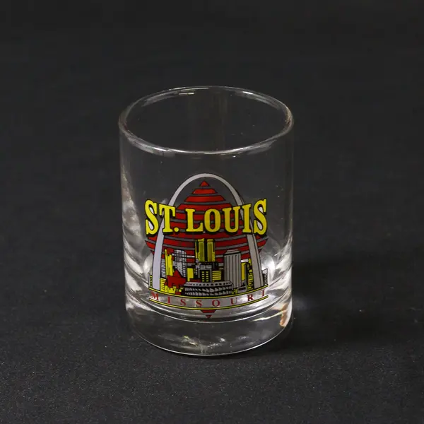Unbranded Clear Glass "St. Louis Missouri" Printed Shot Glass 2.75" Tall
