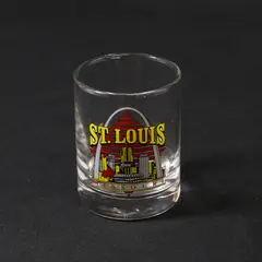 Unbranded Clear Glass "St. Louis Missouri" Printed Shot Glass 2.75" Tall
