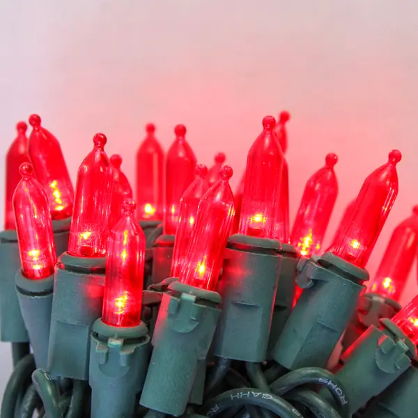 Lot of 2 Santa's Forest 50-Count Mini LED Red Lights Total 100