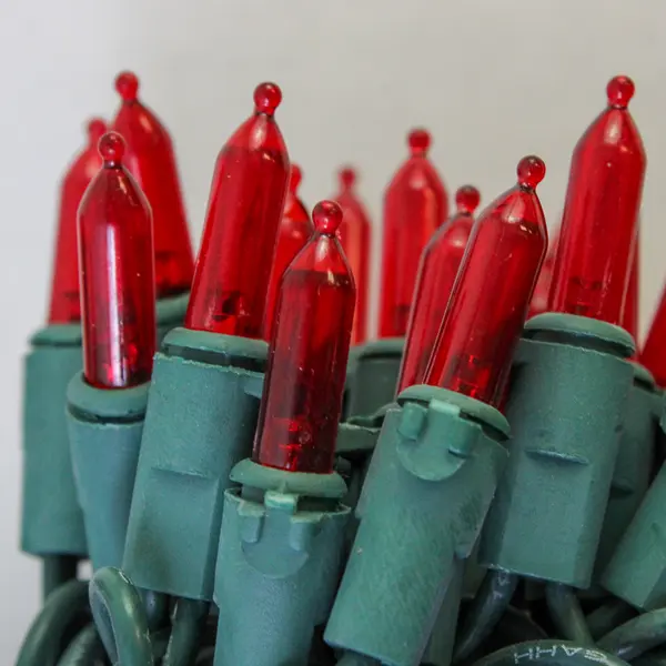 Lot of 2 Santa's Forest 50-Count Mini LED Red Lights Total 100