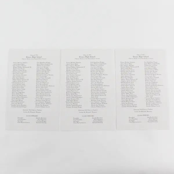 Lot Of 3 Ilwaco High School 1993 Commencement Ilwaco Washington Programs