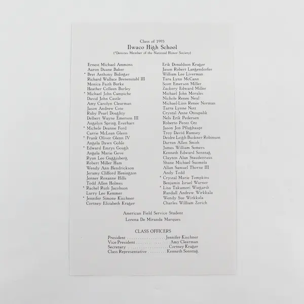 Lot Of 3 Ilwaco High School 1993 Commencement Ilwaco Washington Programs