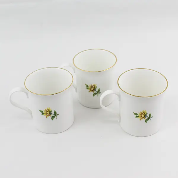 Lot of 3 Crown Trent October Chrysanthemum Coffee Mugs