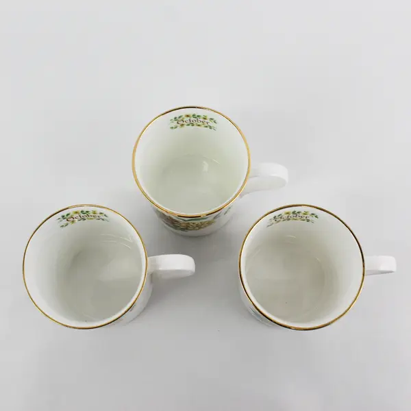 Lot of 3 Crown Trent October Chrysanthemum Coffee Mugs