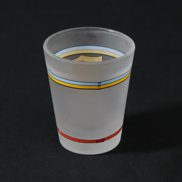 Unbranded Frosted Glass "Scotland" Printed W/ Crest Shot Glass 2.5" Tall