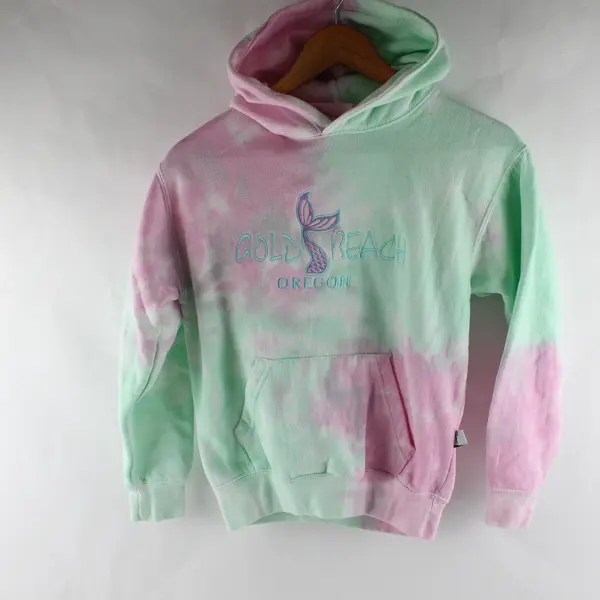 Unbranded Adult S Tie Dye Embroidered Graphic "Gold Beach Oregon" Hoodie Sweater