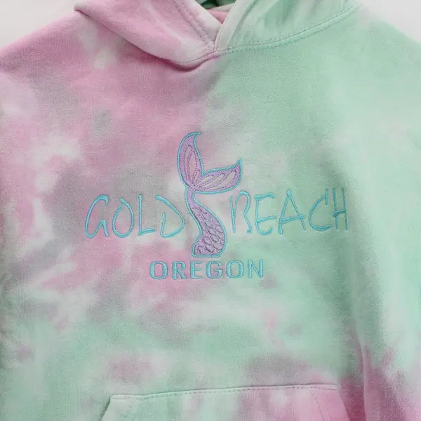 Unbranded Adult S Tie Dye Embroidered Graphic "Gold Beach Oregon" Hoodie Sweater