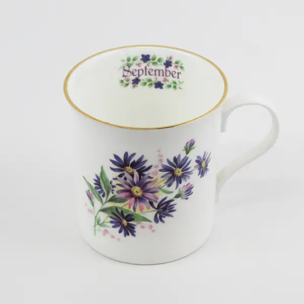 Vintage Crown Trent September Aster Flower of the Month Coffee  Mug