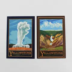 Lot Of 2 Yellowstone National Park Travel Stickers Old Faithful Artist Point 