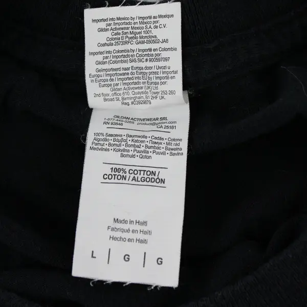 Gildan Adult L Black/White Linfield College "Frat/Sorority Life" Graphic T-Shirt