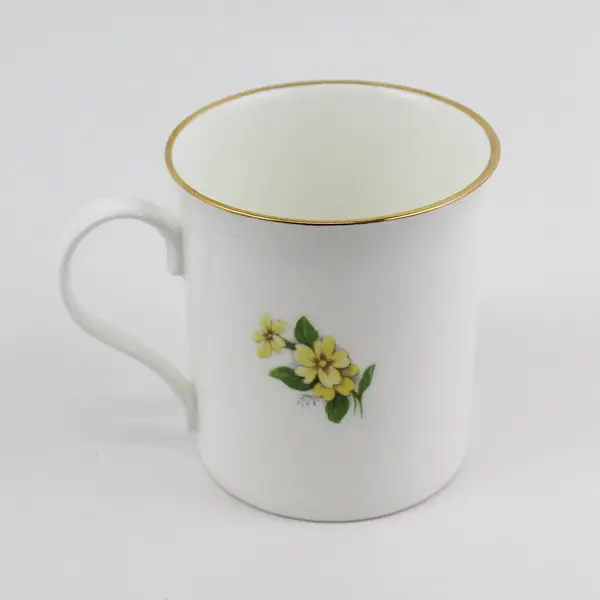Vintage Crown Trent February Yellow Violets Flower of the Month Coffee Mug