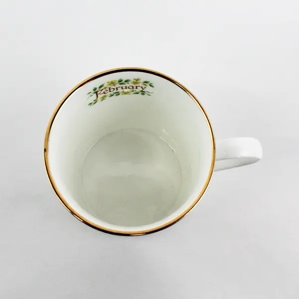 Vintage Crown Trent February Yellow Violets Flower of the Month Coffee Mug