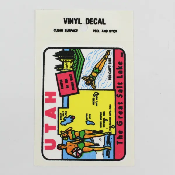Vintage Utah State The Great Salt Lake Vinyl Decal Travel Sticker