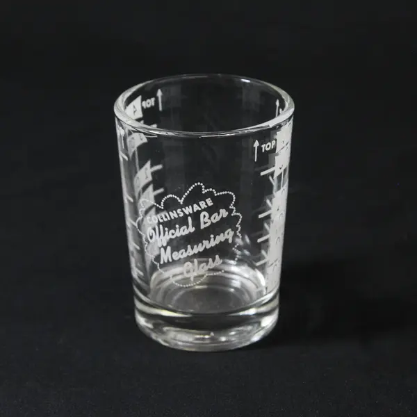 Collinsware Frosted Glass "Official Bar Measuring Glass" Shot Glass 3.25" Tall