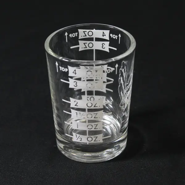 Collinsware Frosted Glass "Official Bar Measuring Glass" Shot Glass 3.25" Tall