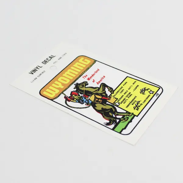 Vintage Wyoming State The Wonderland Of America Vinyl Decal Travel Sticker