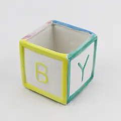 Vintage Norcrest Square BABY Alphabet Block Vase or Planter