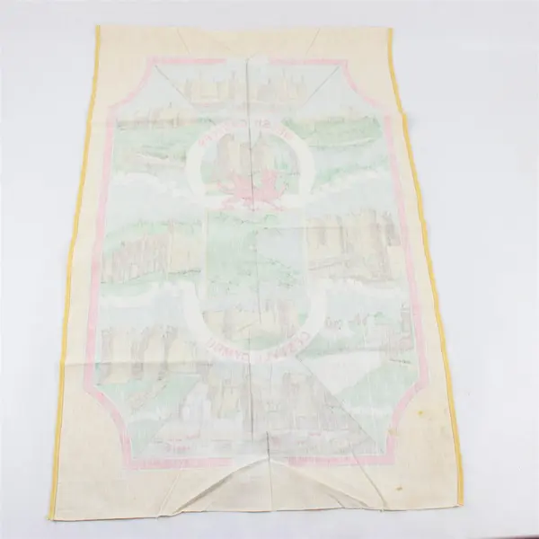 Lot of 2 Tea Towels: Scotland and Welsh Castles, 100% Cotton