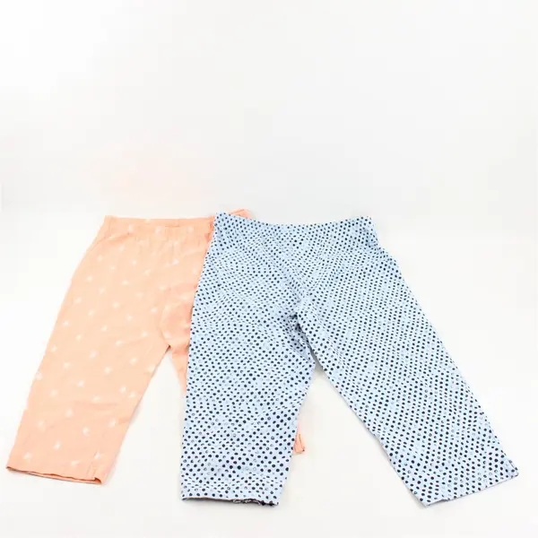 Lot of 2 Basic Editions Women's S Graphic Print Elastic Waist Capri Leggings