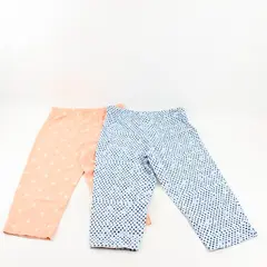 Lot of 2 Basic Editions Women's S Graphic Print Elastic Waist Capri Leggings