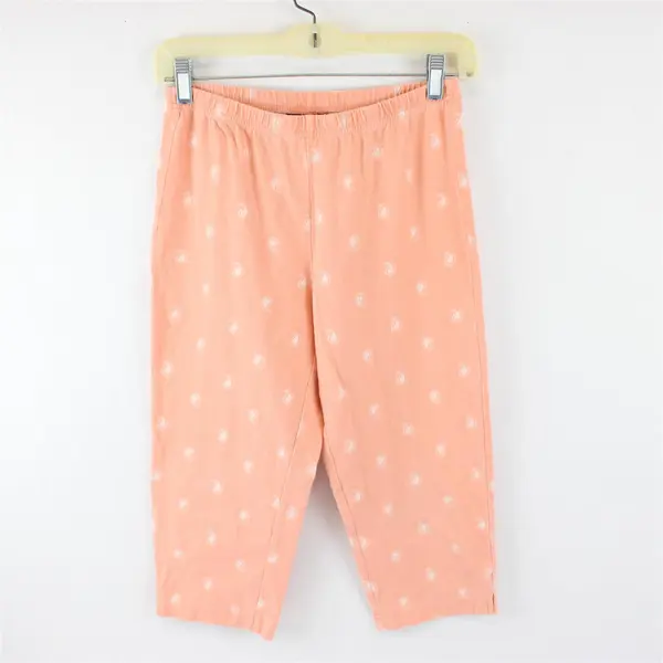 Lot of 2 Basic Editions Women's S Graphic Print Elastic Waist Capri Leggings