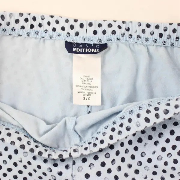 Lot of 2 Basic Editions Women's S Graphic Print Elastic Waist Capri Leggings