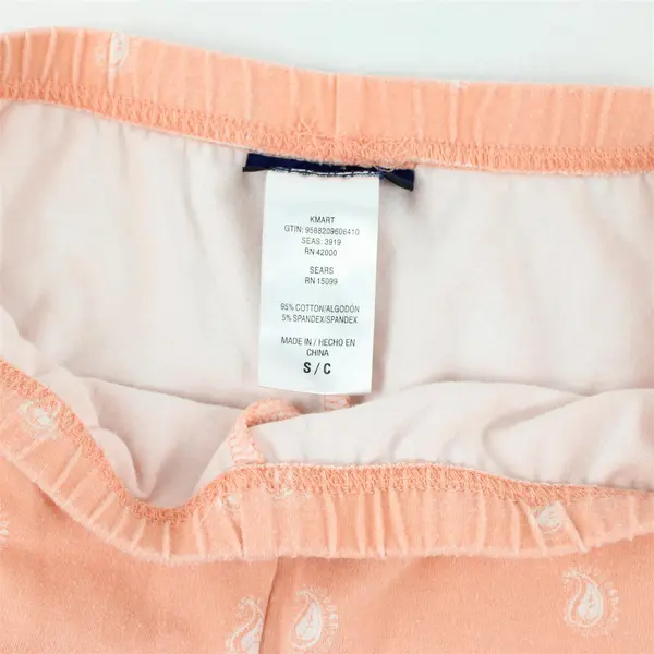 Lot of 2 Basic Editions Women's S Graphic Print Elastic Waist Capri Leggings