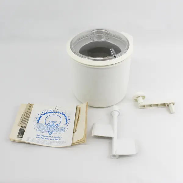 Donvier Chillfast 1 Qt Ice Cream Maker White Rim Vintage Open Box
