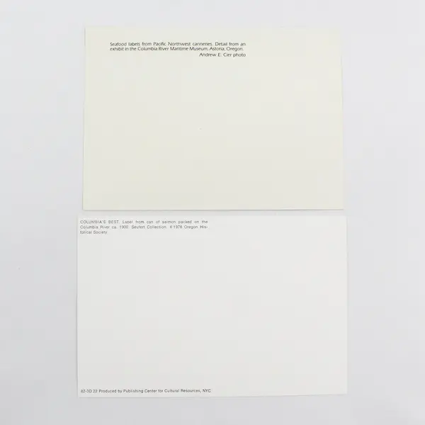 Lot Of 2 Columbia River Oregon Historical Salmon Can Label Reprint Postcards