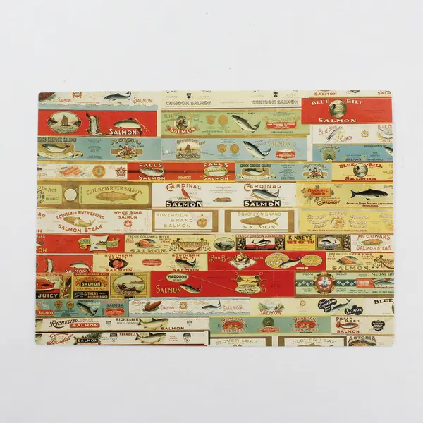 Lot Of 2 Columbia River Oregon Historical Salmon Can Label Reprint Postcards