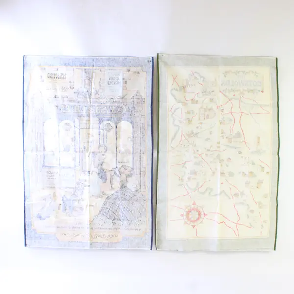 Lot of 2 Vista Tea Towels from England, 1 is the Cotswolds Area, 100% Cotton 