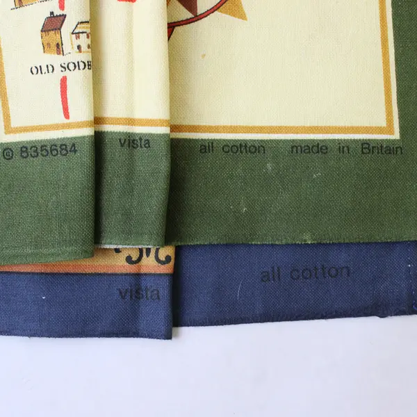 Lot of 2 Vista Tea Towels from England, 1 is the Cotswolds Area, 100% Cotton 