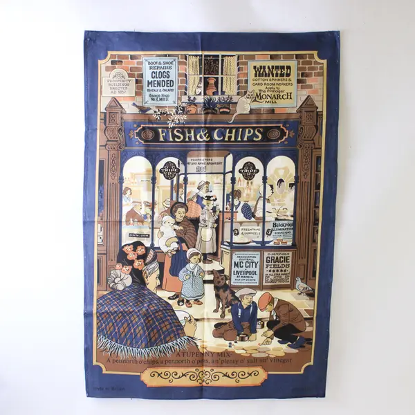 Lot of 2 Vista Tea Towels from England, 1 is the Cotswolds Area, 100% Cotton 