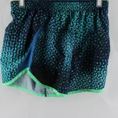Nike Youth Girls Size L Blue/Green Graphic Print Drawstring Waist Running Shorts