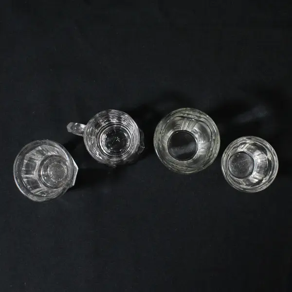 Lot Of 4 Unbranded/Unmarked Assorted Clear Glass Shot Glasses