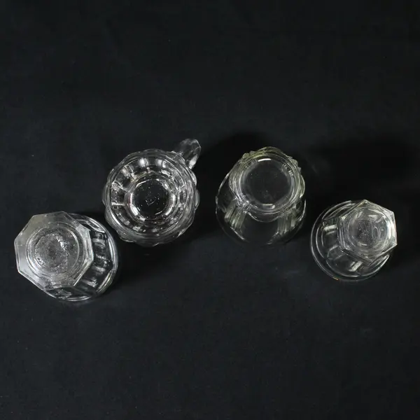Lot Of 4 Unbranded/Unmarked Assorted Clear Glass Shot Glasses