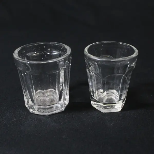 Lot Of 4 Unbranded/Unmarked Assorted Clear Glass Shot Glasses
