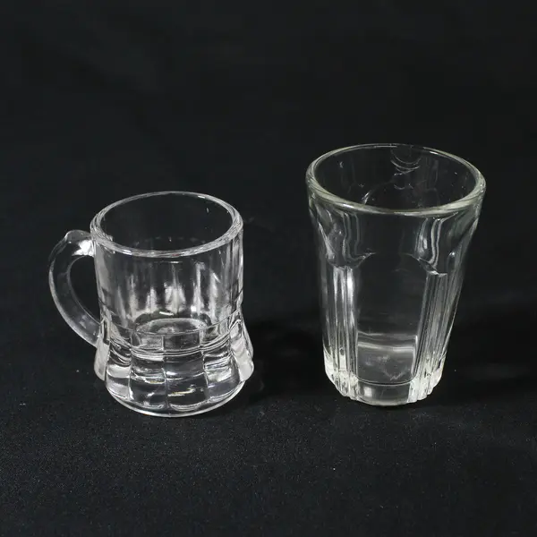 Lot Of 4 Unbranded/Unmarked Assorted Clear Glass Shot Glasses