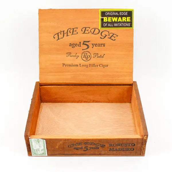 Vintage Wooden The Edge Rocky Patel Empty Cigar Box