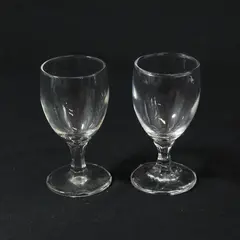 Lot Of 2 Unbranded/Unmarked Assorted Clear Glass Cordial/Shot Glasses 3.75" Tall