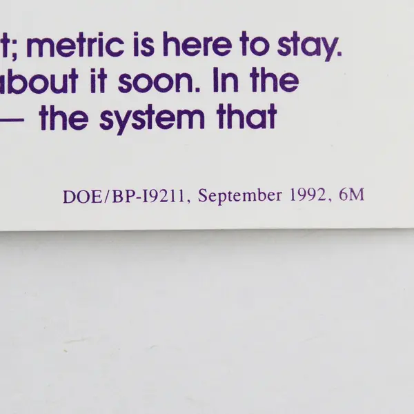 VTG 1992 Bonneville Power Administration Metric Conversion Educational Brochure 