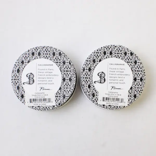 Lot of 2 Rosanna Calligraphie Black & White Monogram "B" Trinket Dishes in Boxes
