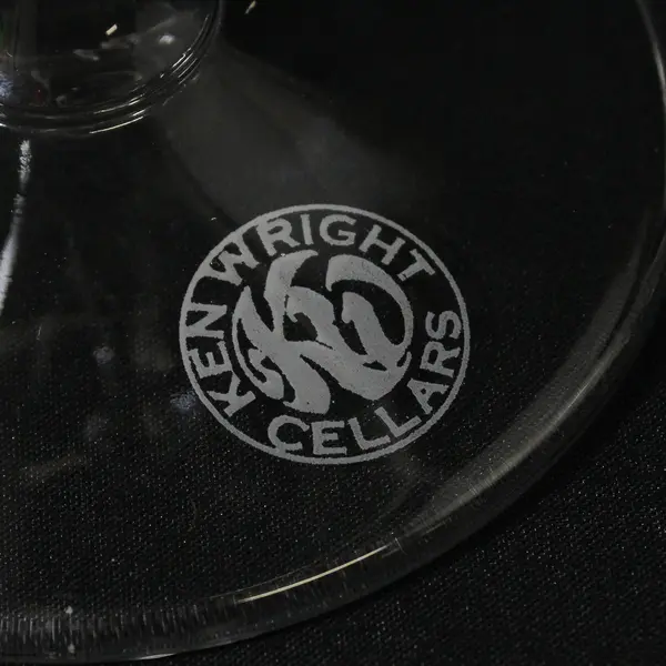 Lot Of 2 Ken Wright Cellars Matching Clear Glass Pinot Noir Wine Glasses 9.25"