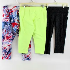 Lot of 3 Women's/Junior's L Mixed Brands/Patterns/Colors Capri Stretch Leggings