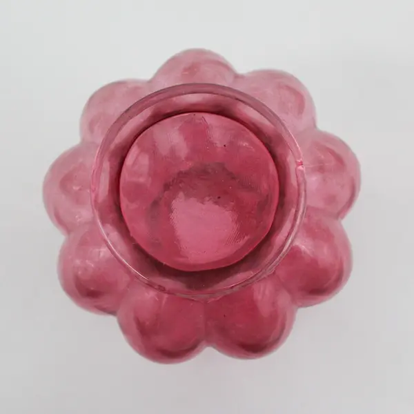 Fenton Cranberry Ruffled Rim Melon Vase 5.75"