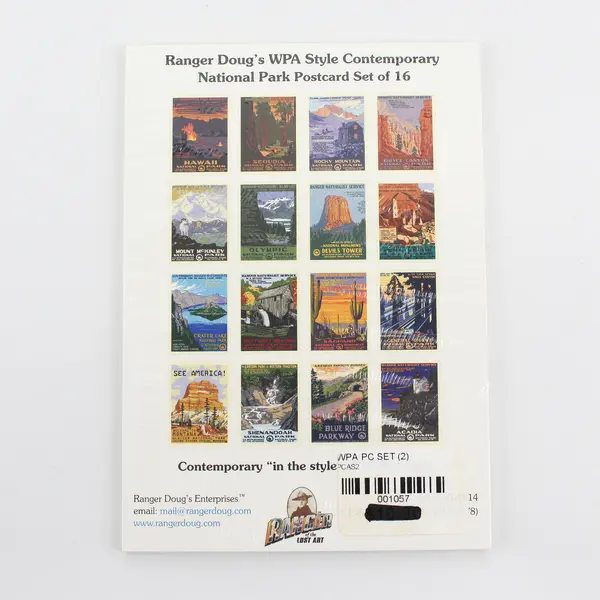 Ranger Doug WPA Style National Park Postcard Set Of 16 New In Shrink Wrap