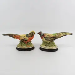 Set of 2 Vintage Ceramic Pheasant Figurines
