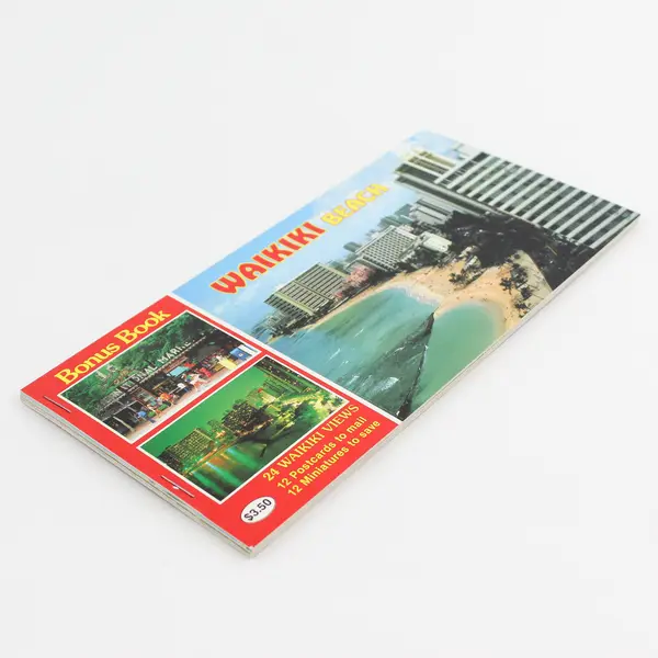 Waikiki Beach Hawaii Postcard Album Bonus Book 12 Postcards 12 Miniatures