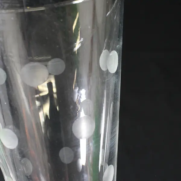 Set of 3 Vintage Anchor Hocking Etched Coin Dot Pilsner Beer Glasses 7.5"